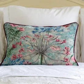 Agapanthus Pink/Blue Velvet Cushion