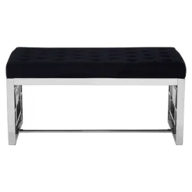 Allure Black Tufted Bench