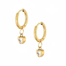 Angelina Heart Hoop Earrings