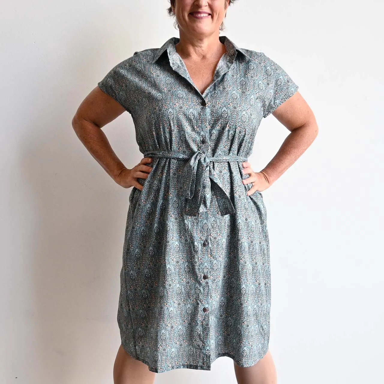 Be My Cotton Shirt Dress by KOBOMO - Spring Mist