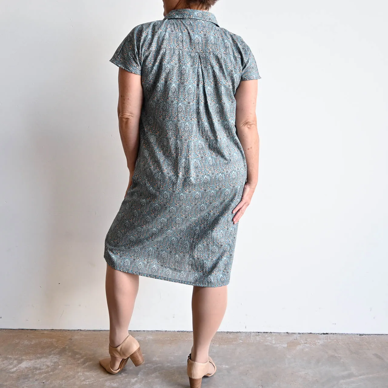 Be My Cotton Shirt Dress by KOBOMO - Spring Mist