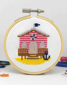 Beach Hut Mini Cross Stitch Kit, The Make Arcade