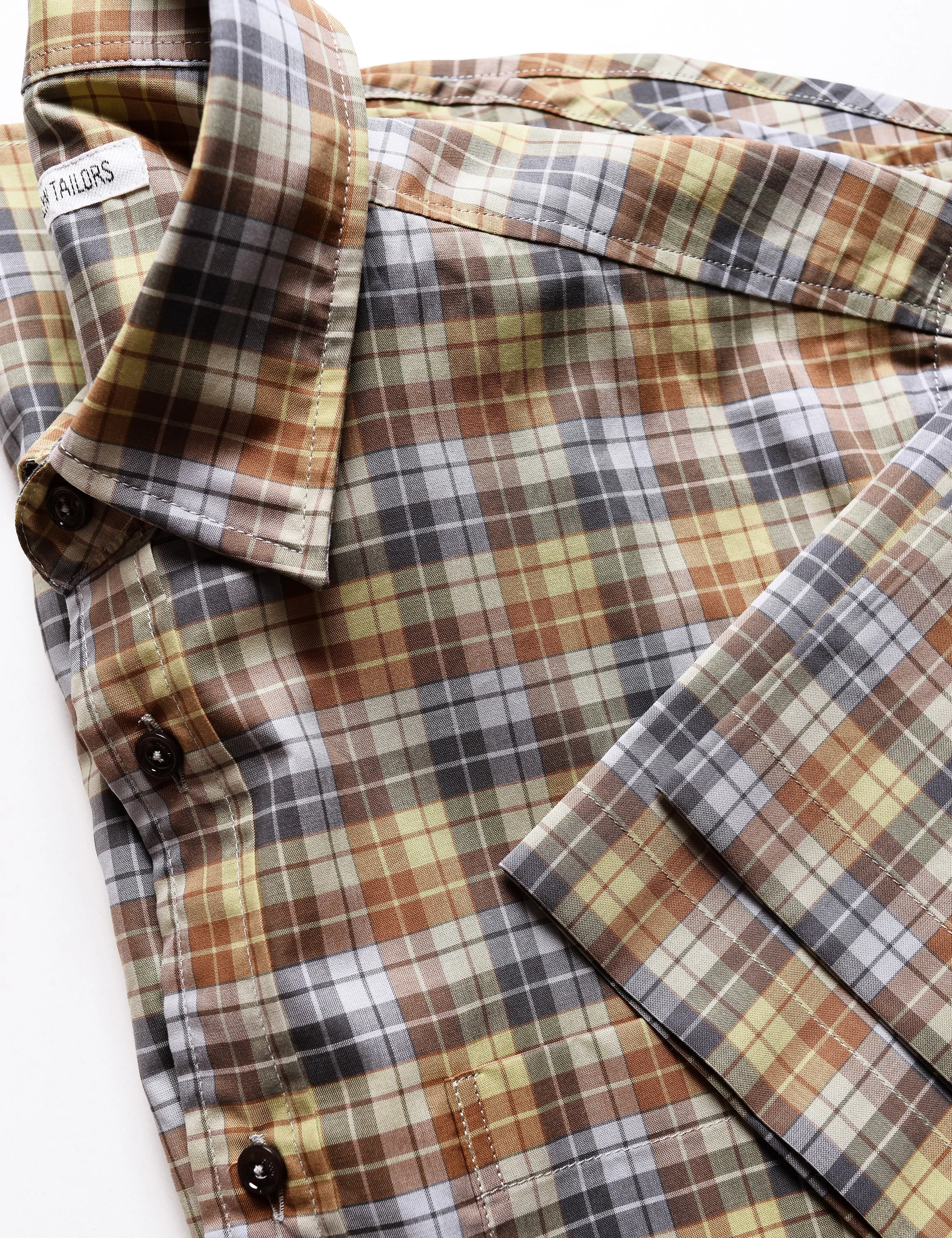 BKT14 Casual Shirt in '70s Check - Sepia Tone