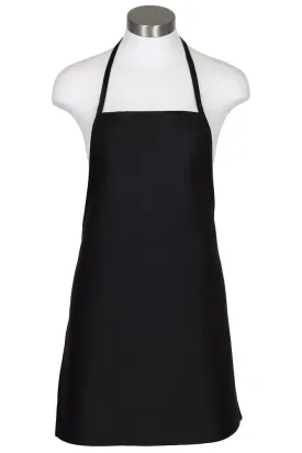 Black Cover Up Bib Apron (No Pockets)