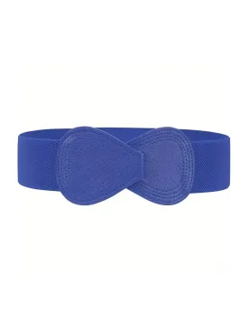 Bow Shaped Elastic Plus Size Belt in Blue