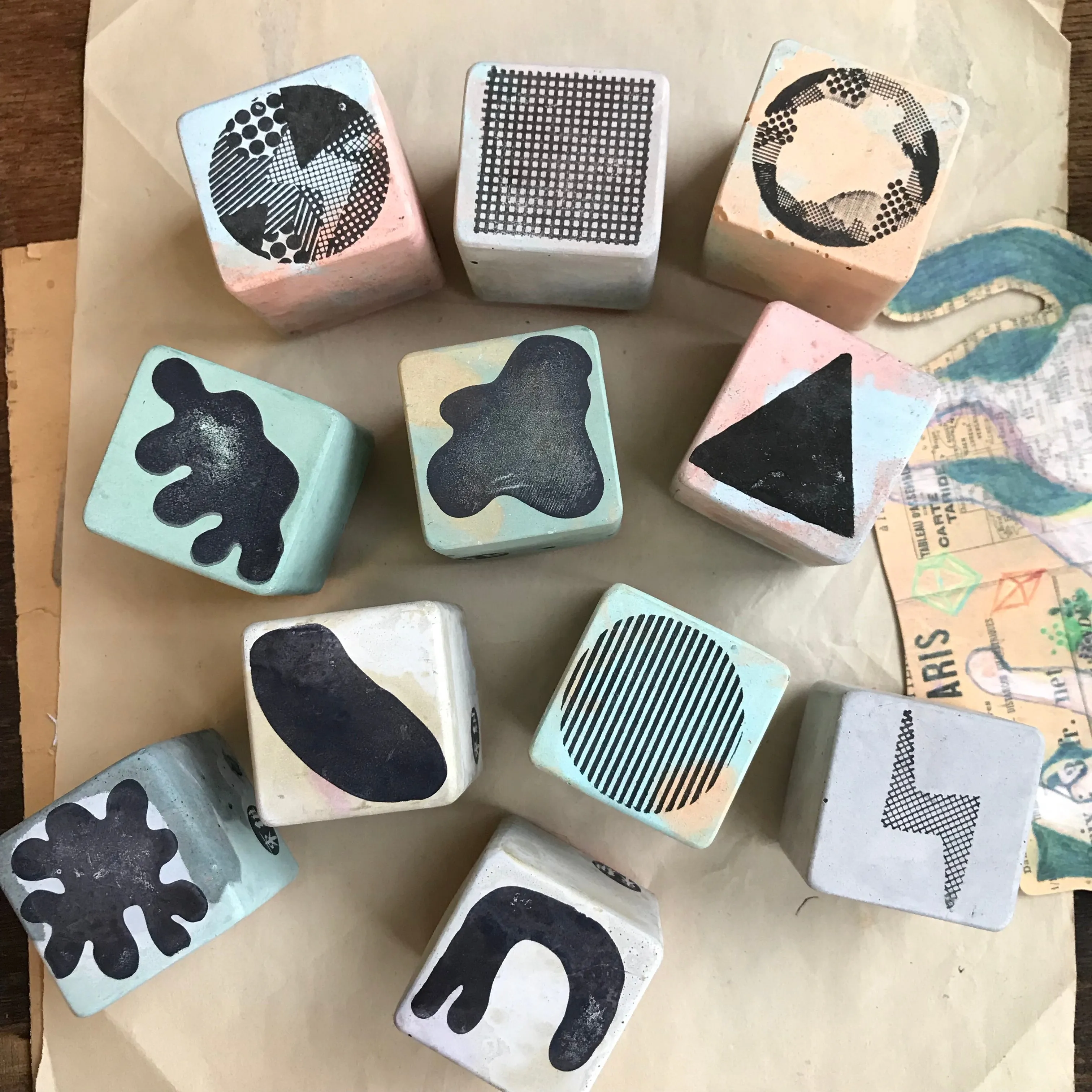 Cement Rubber Stamp - Shape Series