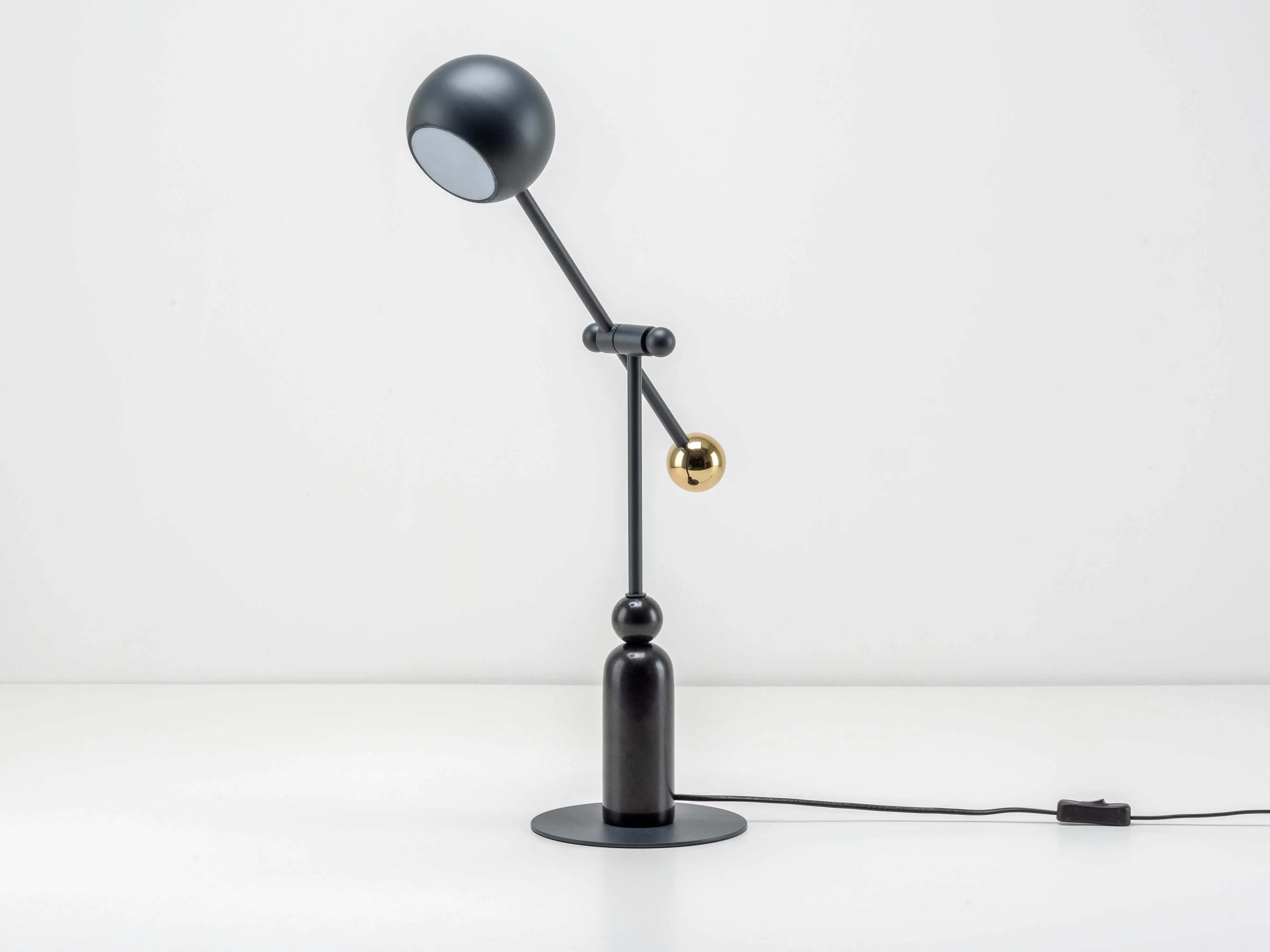 Charcoal grey marble LED task lamp