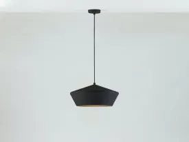 Charcoal grey wide metal diner pendant