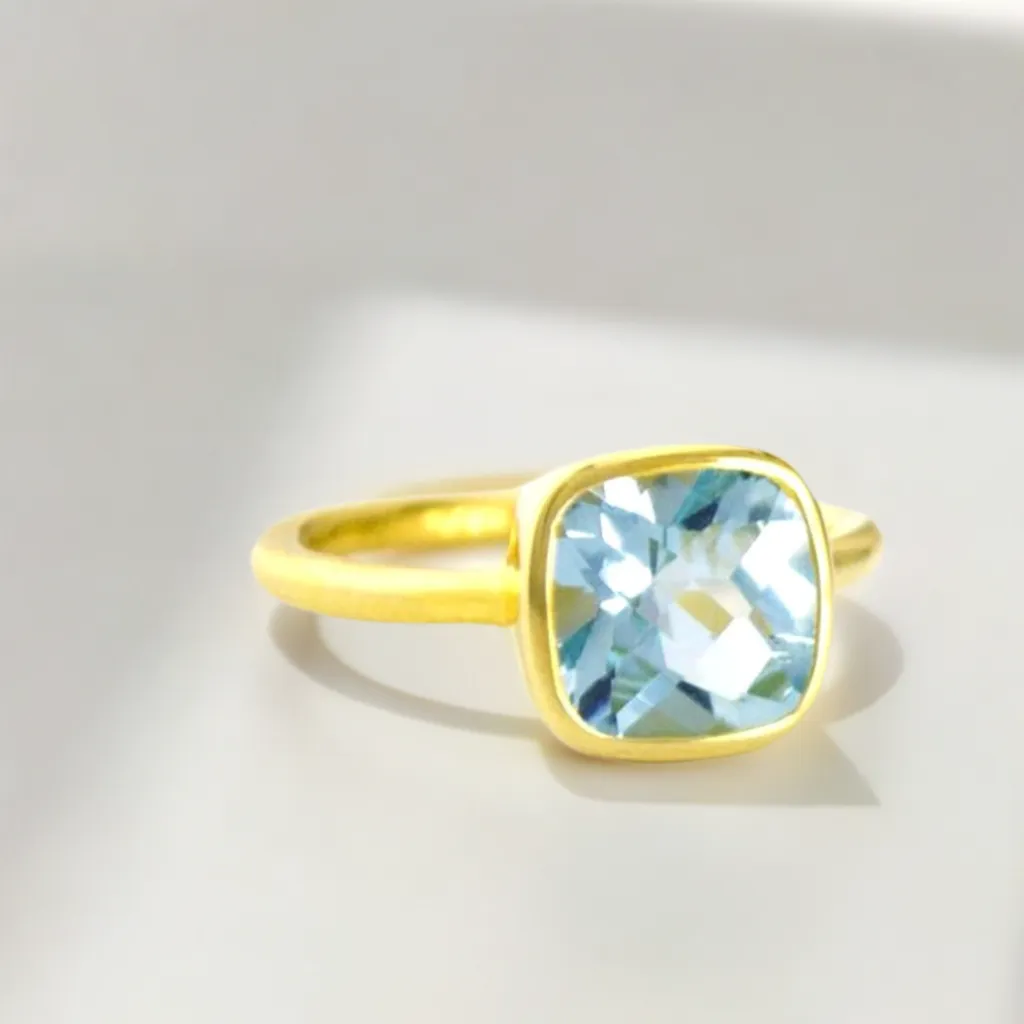 Claire Blue Aquamarine Stone Ring