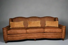 Classic Curved Western Leather Sofa