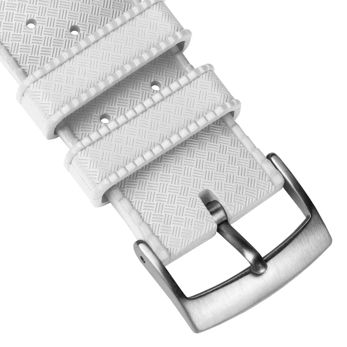 Classic Tropical Style FKM Rubber Watch Strap - White