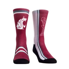 Crimson WSU Rockem Crew Socks