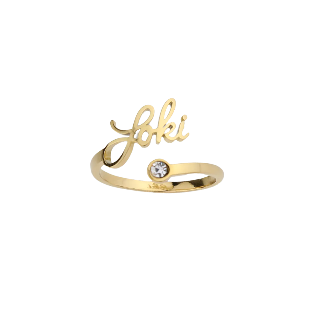 Custom Birthstone Name Ring