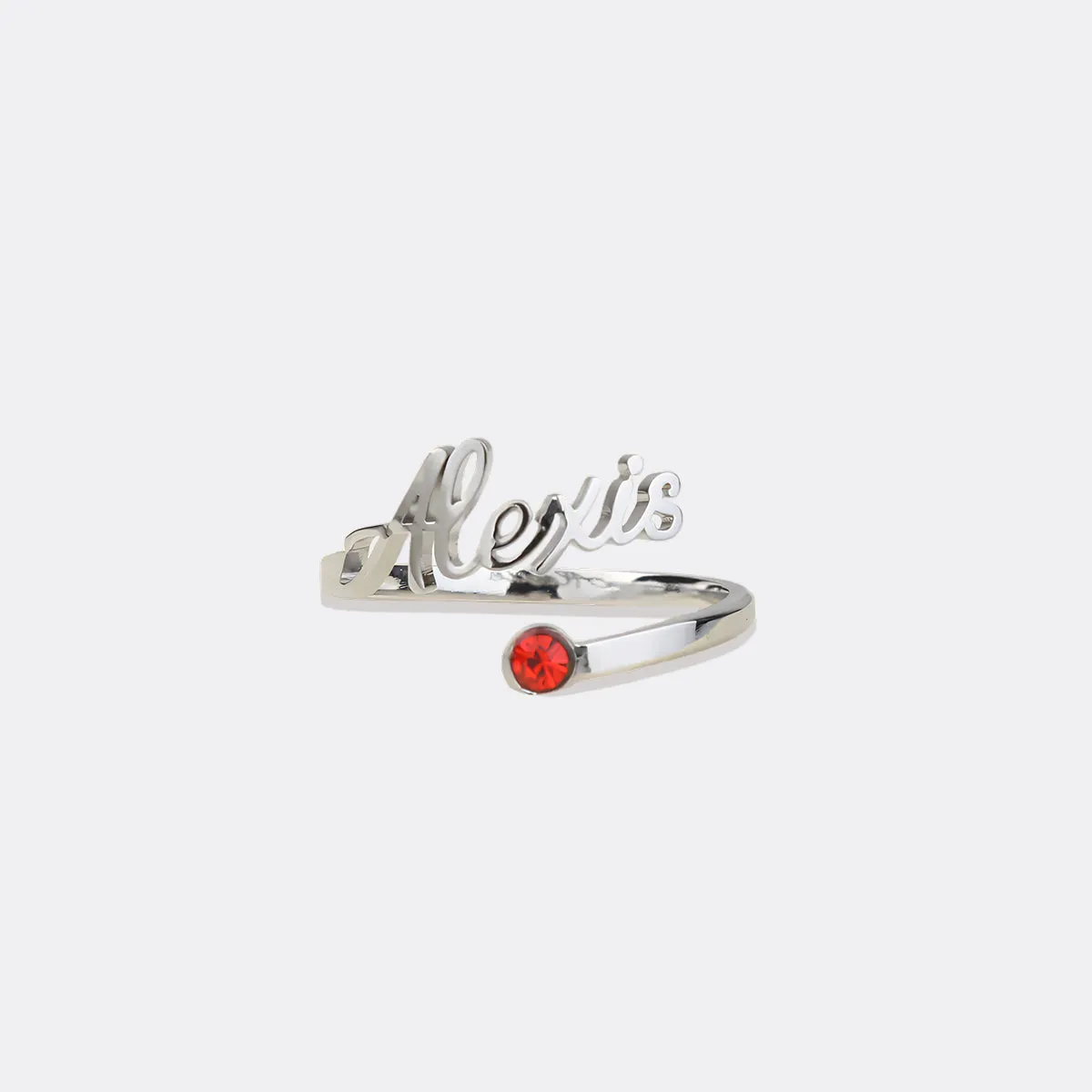 Custom Birthstone Name Ring