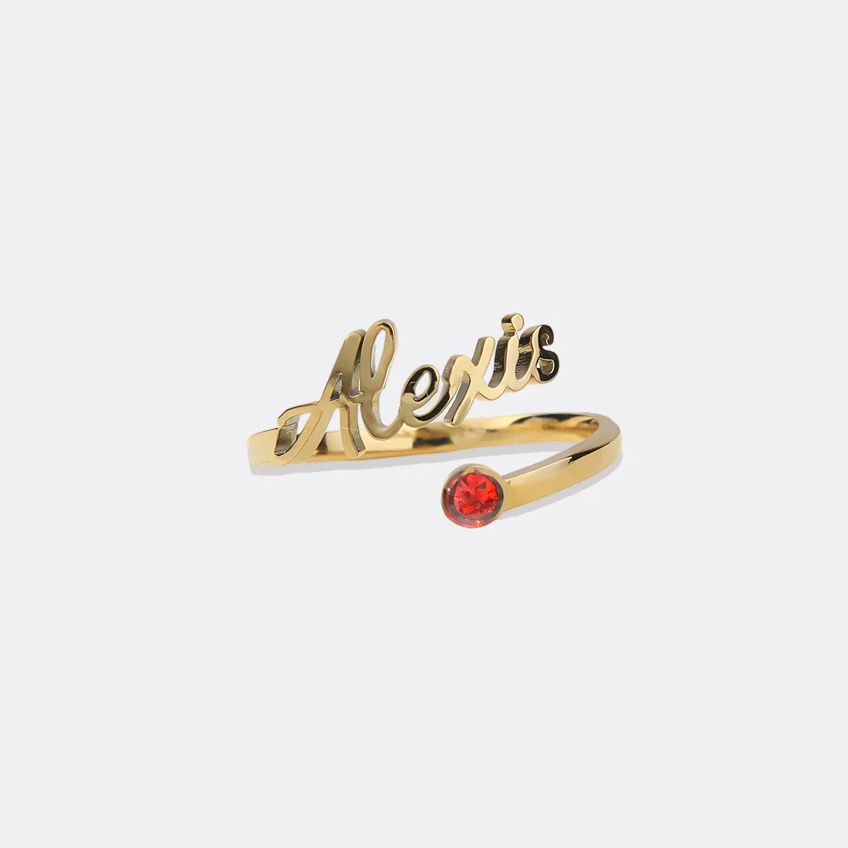 Custom Birthstone Name Ring