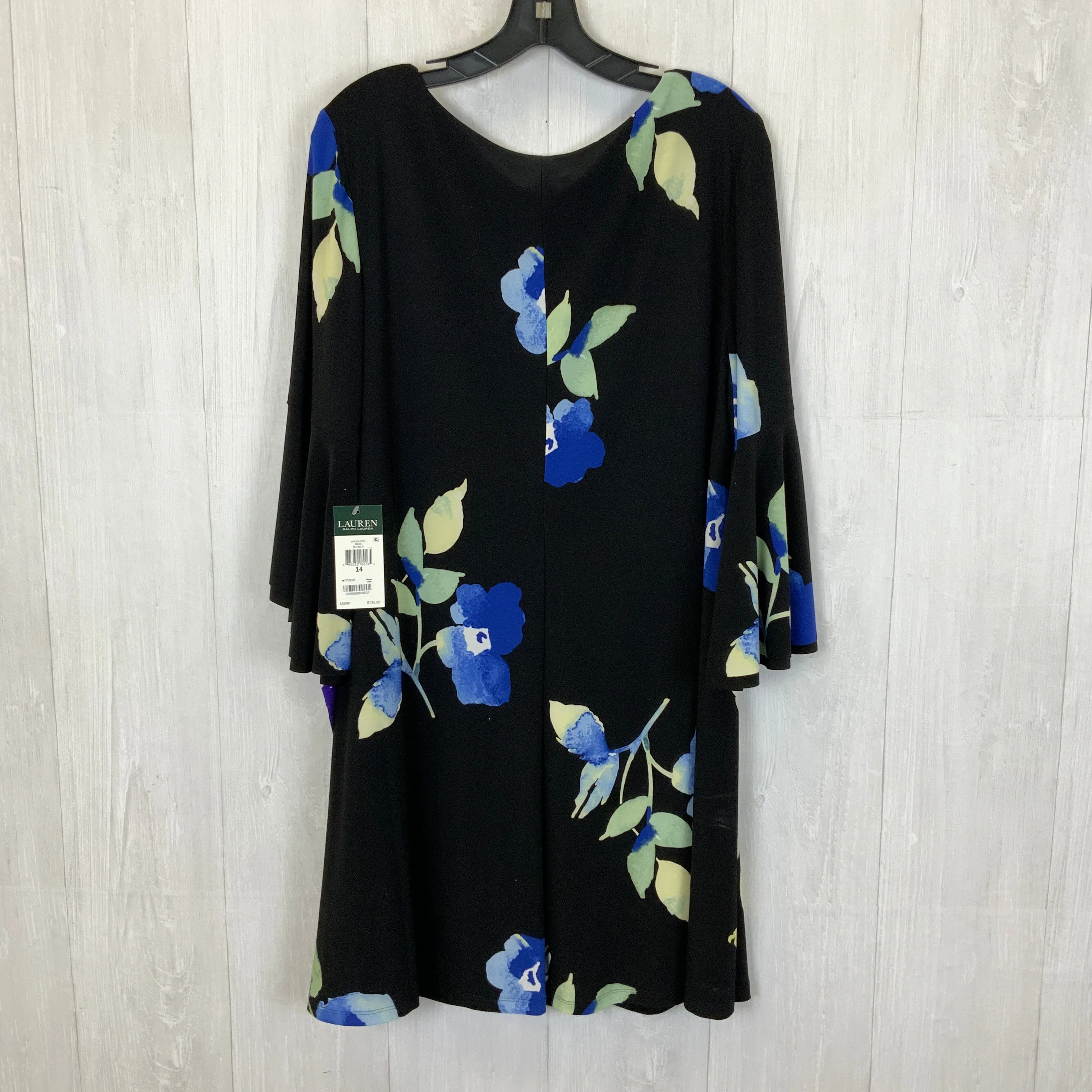 Dress Work By Lauren By Ralph Lauren In Black & Blue, Size: L