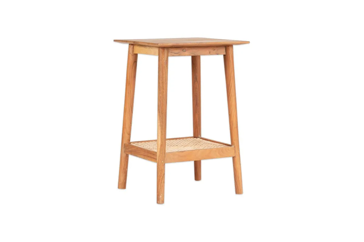 Erabar Acacia & Cane Side Table