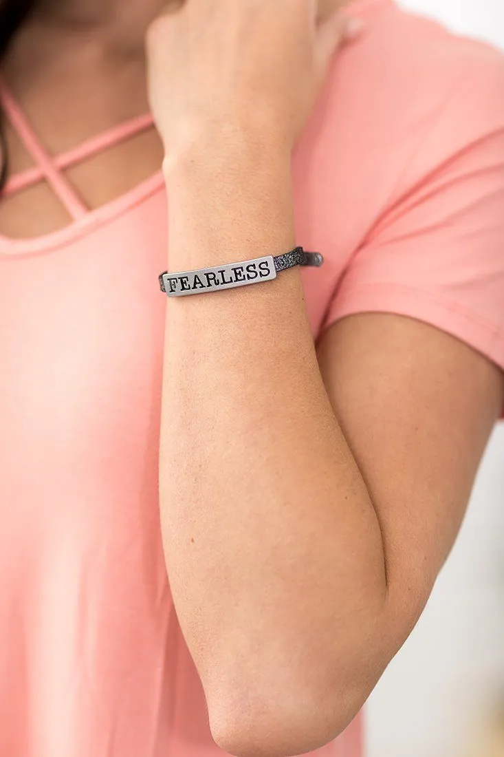 FEARLESS Shimmer Wrap Bracelet in Black