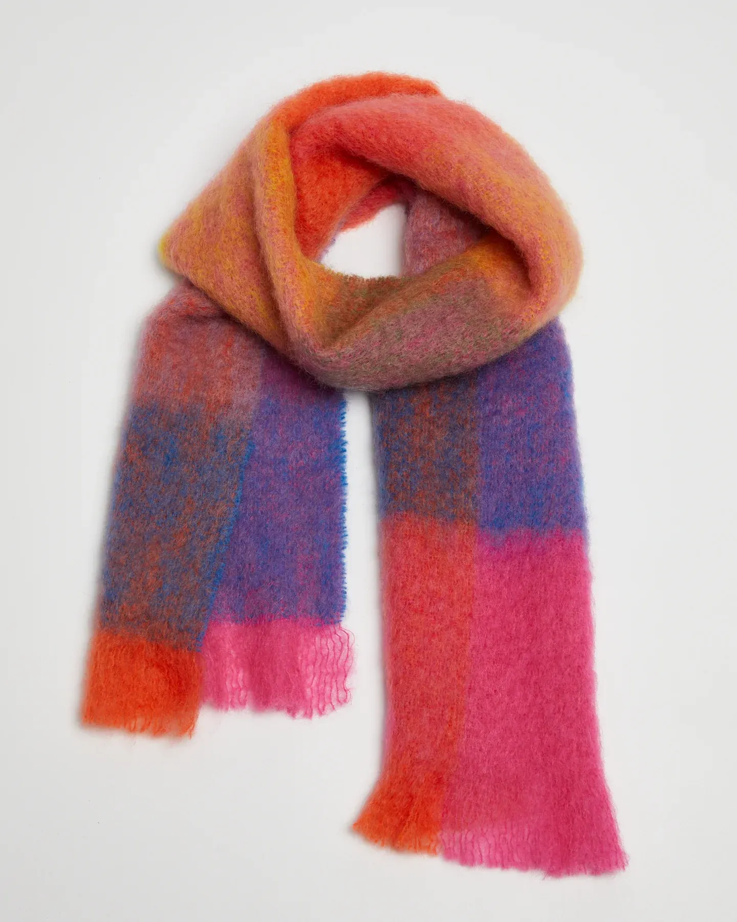 Foxford Pink And Red Mohair Scarf