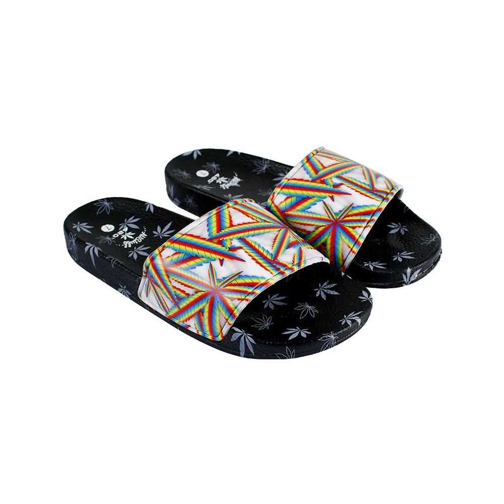 Himpy Slides - Womens Pineapple Express Black Sandal - 1 Pair Per Pack