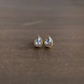 Icy White Teardrop Diamond Studs