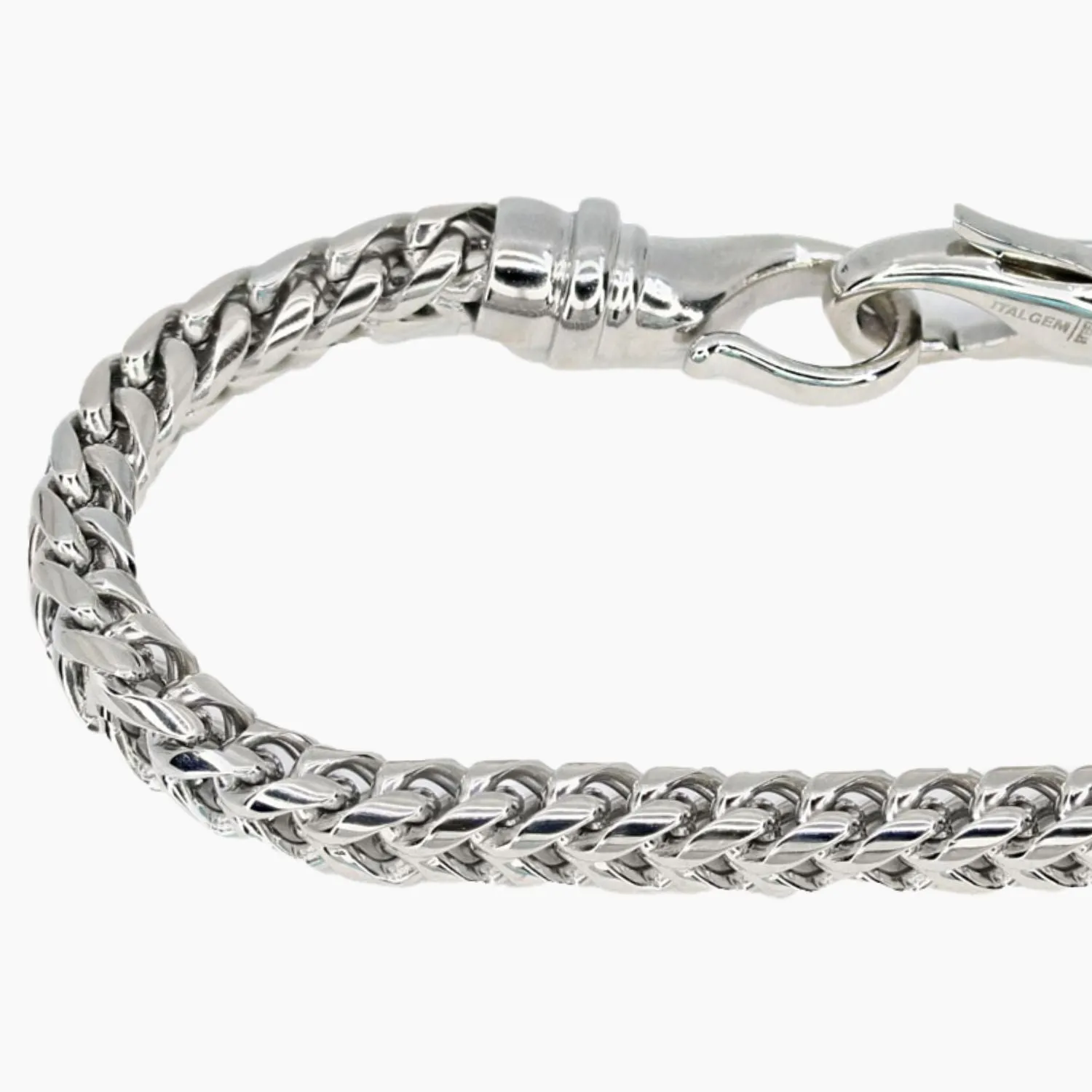 Italgem Stainless Steel Round Franco Men's Bracelet