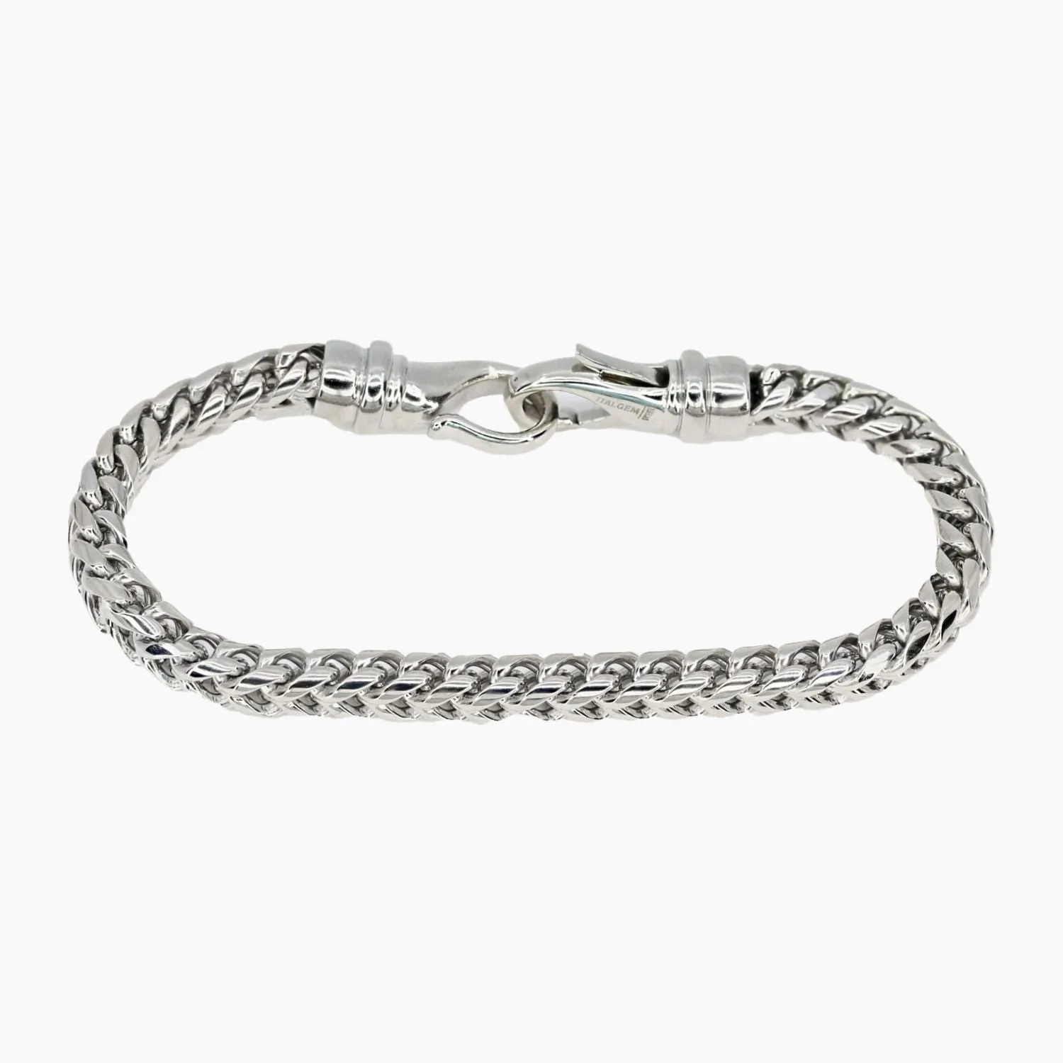 Italgem Stainless Steel Round Franco Men's Bracelet