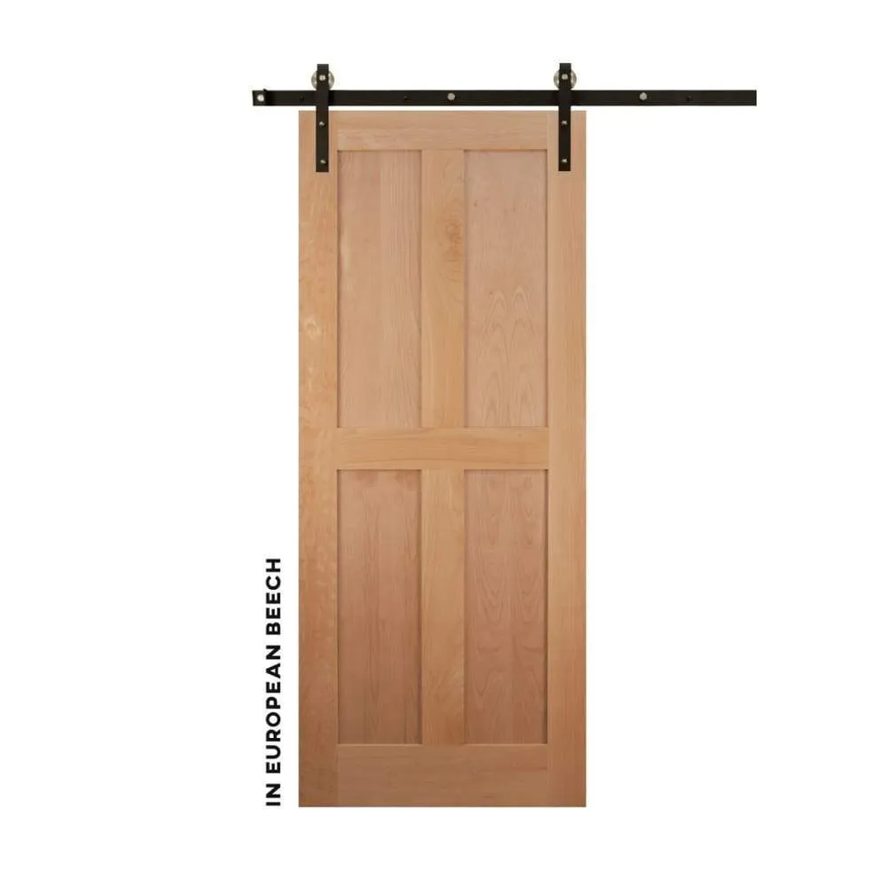 Mid-Century Modern 4 Panel Sliding Farmhouse Door