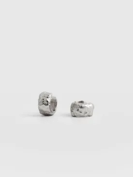 Molten Huggie Earrings - Silver