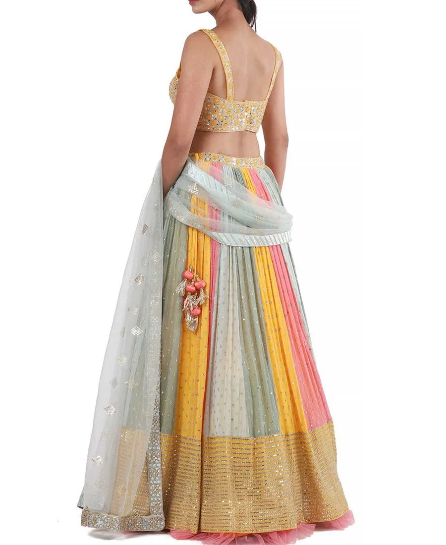 Multi Color Georgette Sequence Work Lehenga choli