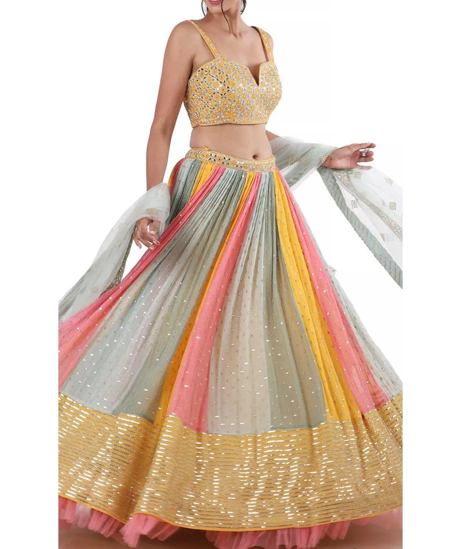 Multi Color Georgette Sequence Work Lehenga choli