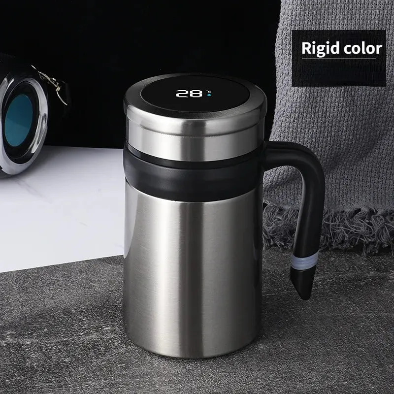 Premium LED Display Smart 304 Stainless Steel Coffee Mug With Handle & LID In Gift Box - Under $30 Gift