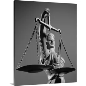 "1970's Statue Of Blind Justice Holding Scales" Canvas Wall Art