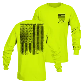 Red Blood Blue Collar® Long Sleeve - Safety Green