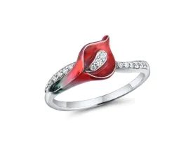 Red Calla Lily Ring