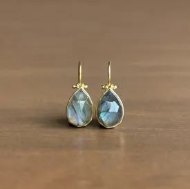 Rose Cut Labradorite Drop Earrings