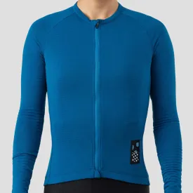 Women's Long Sleeve Micro Grid Jersey - Azure