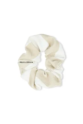 Zulu & Zephyr Logo Scrunchie - Husk Stripe